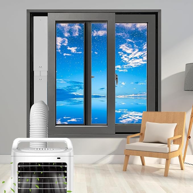 Portable AC Window Vent Kit with 59" Hose, 5.9" AC Window Seal, Adjustable for Vertical/Horizontal Sliding Windows, alternate