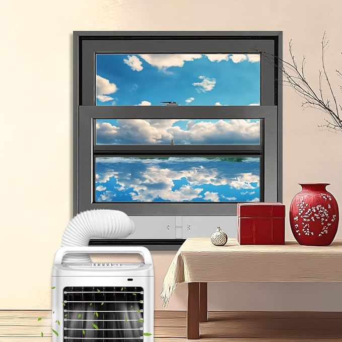 Portable AC Window Vent Kit with 59" Hose, 5.9" AC Window Seal, Adjustable for Vertical/Horizontal Sliding Windows, alternate