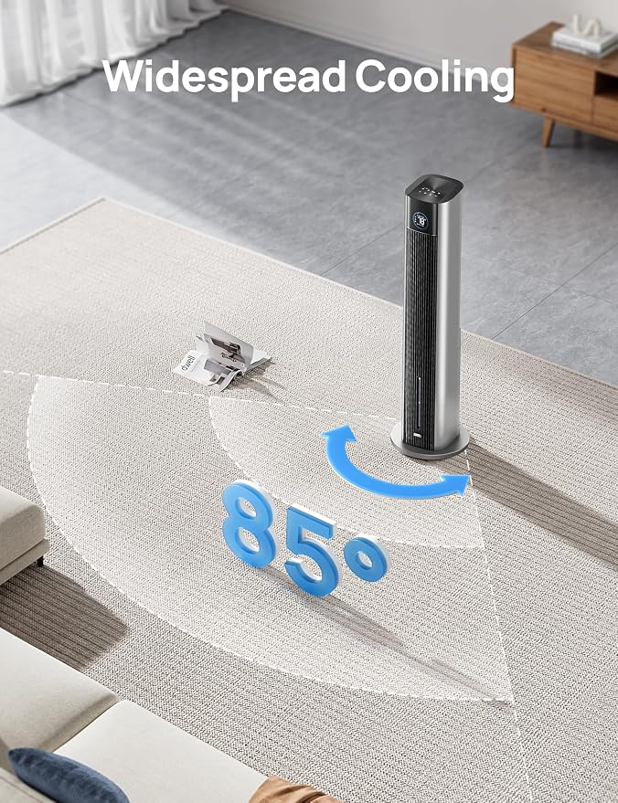 Portable Air Conditiioner, 43" Cooling Fans That Blow Cold Air 2025 Upgraded, Evaporative Air Cooler, Quiet 85° Oscillating