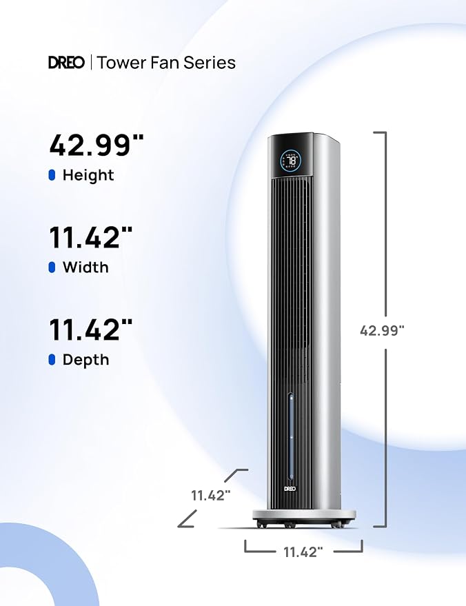 Portable Air Conditiioner, 43" Cooling Fans That Blow Cold Air 2025 Upgraded, Evaporative Air Cooler, Quiet 85° Oscillating
