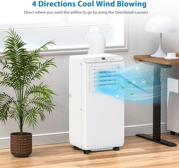 Portable Air Conditioner,10,000 BTU for Rooms up to 450 Sq.Ft., Smart Compact AC Unit with Cooling, Dehumidifier, Fan