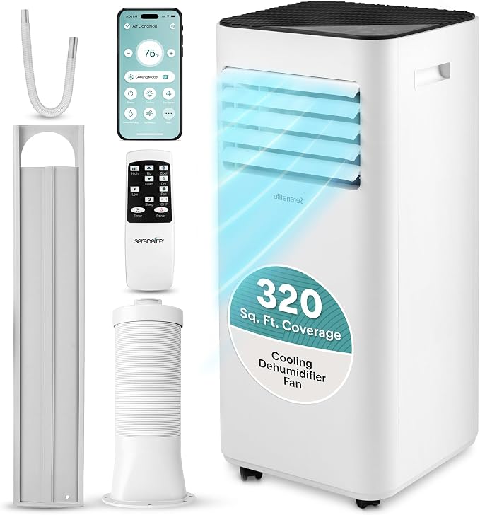 Portable Air Conditioner 10000 BTU | 3-in-1 Cooling, Fan and Dehumidifier | 24-H Timer with up to 320 sq ft Coverage | AC