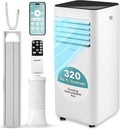 Portable Air Conditioner 10000 BTU | 3-in-1 Cooling, Fan and Dehumidifier | 24-H Timer with up to 320 sq ft Coverage | AC