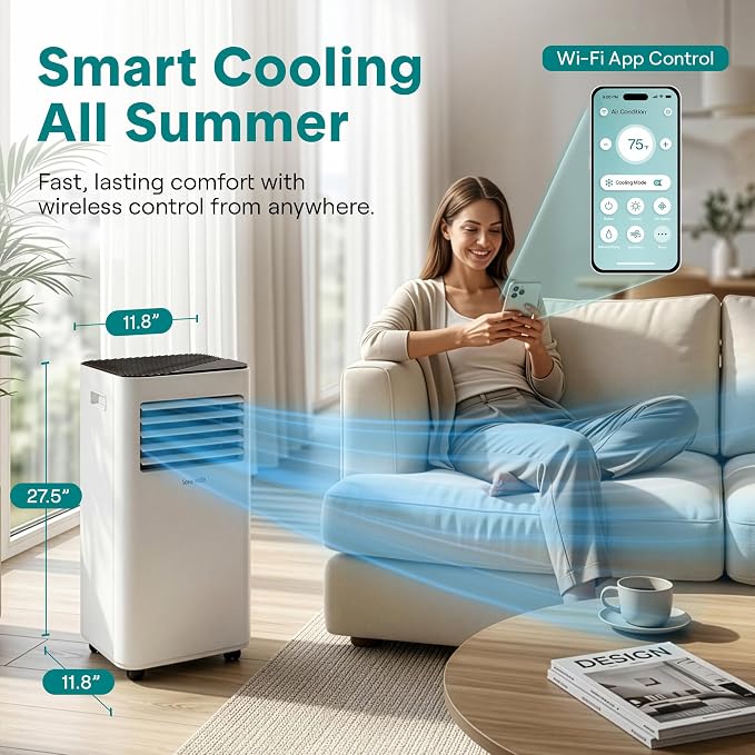 Portable Air Conditioner 10000 BTU | 3-in-1 Cooling, Fan and Dehumidifier | 24-H Timer with up to 320 sq ft Coverage | AC