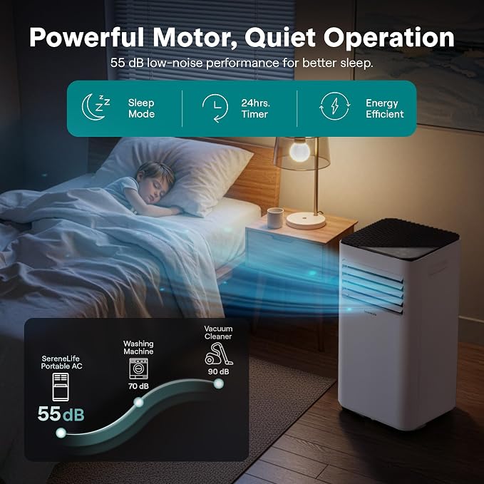 Portable Air Conditioner 10000 BTU | 3-in-1 Cooling, Fan and Dehumidifier | 24-H Timer with up to 320 sq ft Coverage | AC