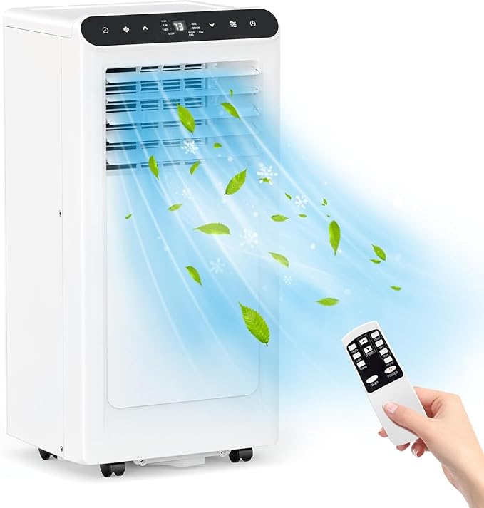 Portable Air Conditioner 10000 BTU, 4-in-1 AC Unit with Cooling Dehumidifier Fan Sleep Mode, Quiet AC for 450 Sq.Ft.