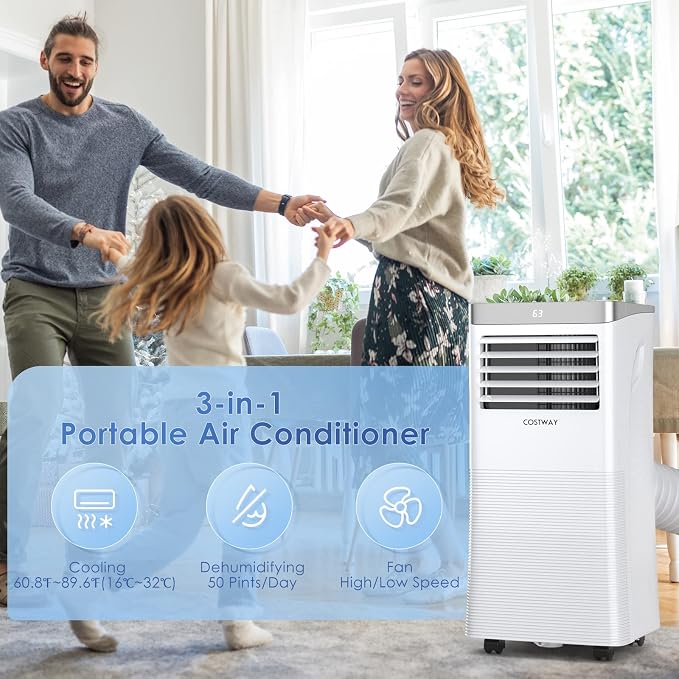 Portable Air Conditioner, 10000 BTU Air Cooler with Fan & Dehumidifier Mode for Rooms up to 350 Sq.Ft, alternate product view