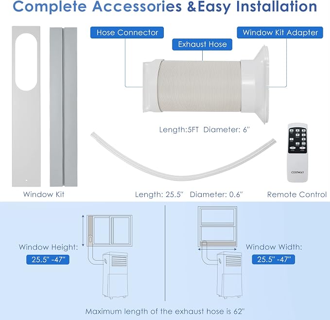 Portable Air Conditioner, 10000 BTU Air Cooler with Fan & Dehumidifier Mode for Rooms up to 350 Sq.Ft, alternate product view