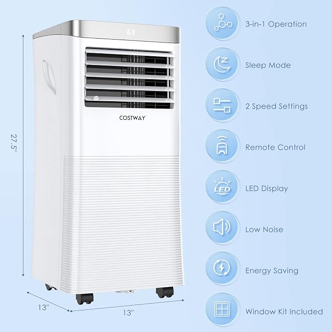 Portable Air Conditioner, 10000 BTU Air Cooler with Fan & Dehumidifier Mode for Rooms up to 350 Sq.Ft, alternate product view