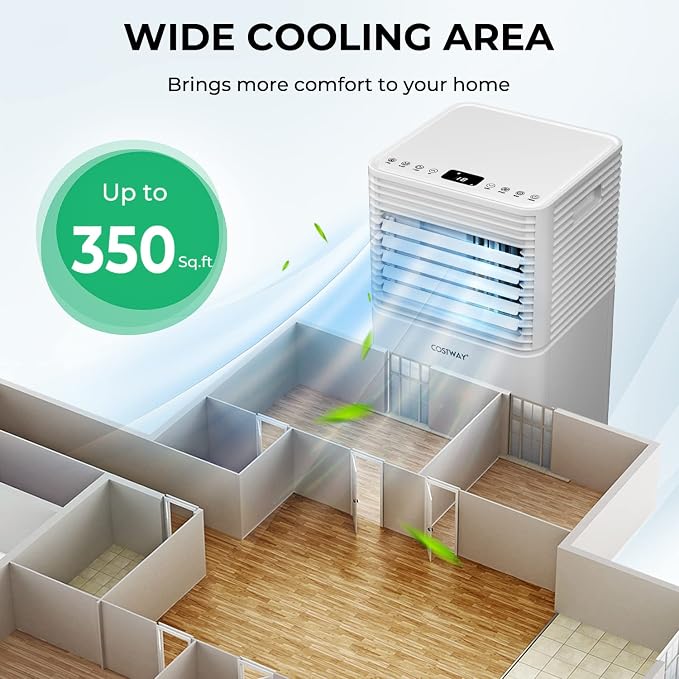 Portable Air Conditioner, 10000BTU AC Cooling for Room Spaces up to 350sq.ft, with Remote Control, alternate product view 2