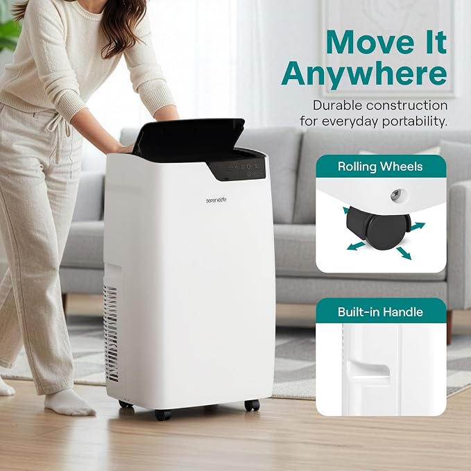 Portable Air Conditioner 12000 BTU, 4-in-1 Compact Standing Air Conditioner for Room Up to 380 Sq. Ft., Touch Control Panel