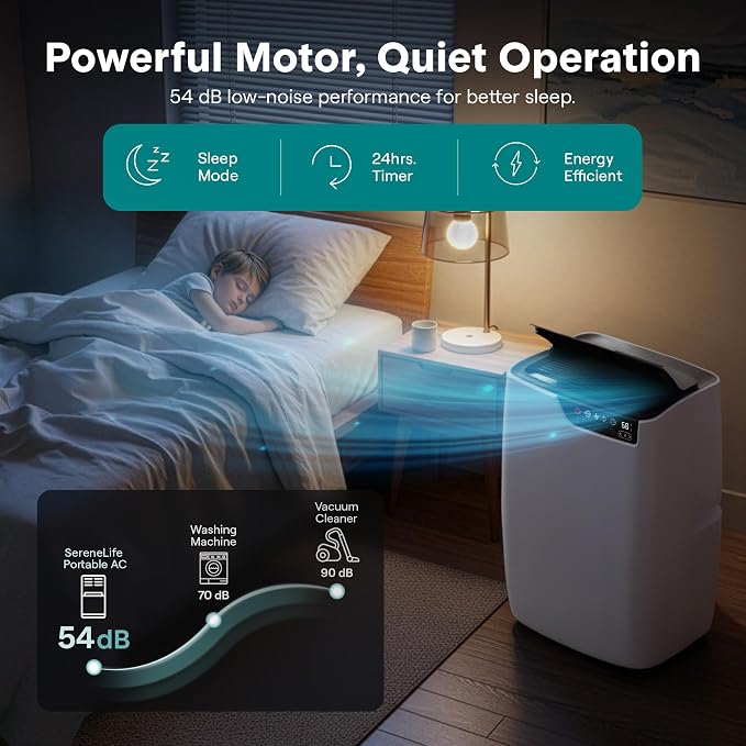 Portable Air Conditioner 12000 BTU, 4-in-1 Compact Standing Air Conditioner for Room Up to 380 Sq. Ft., Touch Control Panel