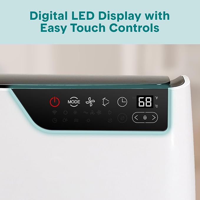 Portable Air Conditioner 12000 BTU, 4-in-1 Compact Standing Air Conditioner for Room Up to 380 Sq. Ft., Touch Control Panel