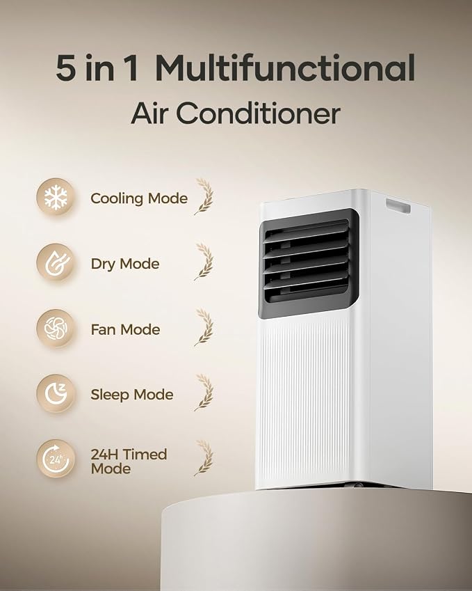 Portable Air Conditioner 12000 BTU 5 in 1 Wifi Smart, APP & Remote Control, Cooling Dehumidifier Fan Sleep Mode, 24H, Window
