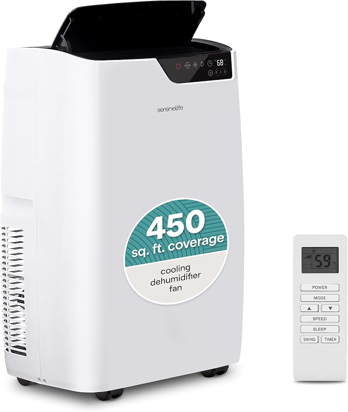 Portable Air Conditioner 14000 BTU, 3-in-1 Compact Standing Air Conditioner for Room Up to 500 Sq. Ft., Touch Control Panel