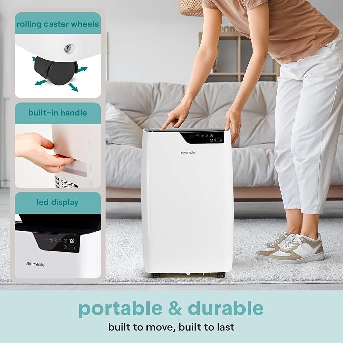 Portable Air Conditioner 14000 BTU, 3-in-1 Compact Standing Air Conditioner for Room Up to 500 Sq. Ft., Touch Control Panel