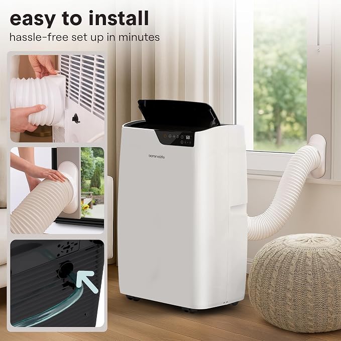 Portable Air Conditioner 14000 BTU, 3-in-1 Compact Standing Air Conditioner for Room Up to 500 Sq. Ft., Touch Control Panel