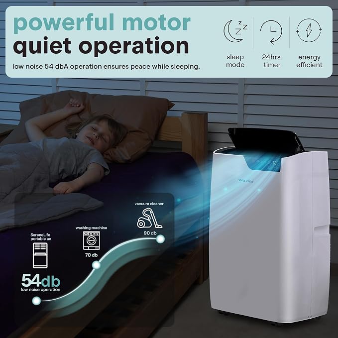 Portable Air Conditioner 14000 BTU, 3-in-1 Compact Standing Air Conditioner for Room Up to 500 Sq. Ft., Touch Control Panel