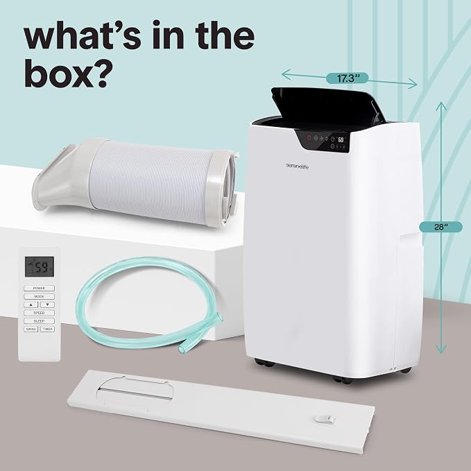 Portable Air Conditioner 14000 BTU, 3-in-1 Compact Standing Air Conditioner for Room Up to 500 Sq. Ft., Touch Control Panel