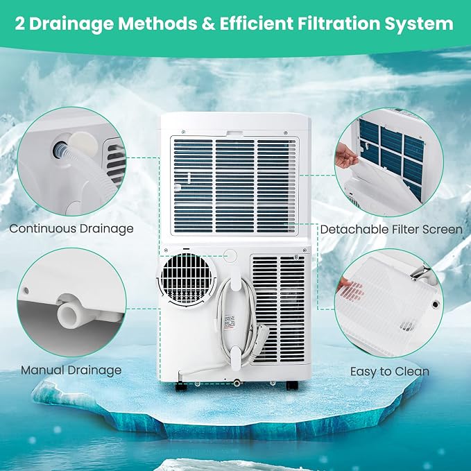 Portable Air Conditioner, 14000 BTU AC Unit with Cool, Fan, Heat & Dehumidifier, Alexa Voice-Enabled, with WiFi Smart App
