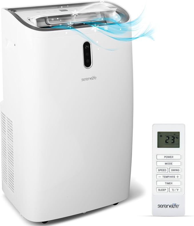 Portable Air Conditioner, 14000 BTU (ASHRAE) Compact Home A/C Cooling Unit with Built-in Dehumidifier and Fan Modes, Energy