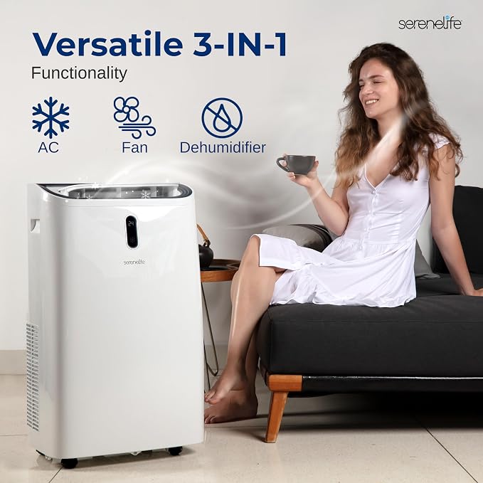 Portable Air Conditioner, 14000 BTU (ASHRAE) Compact Home A/C Cooling Unit with Built-in Dehumidifier and Fan Modes, Energy