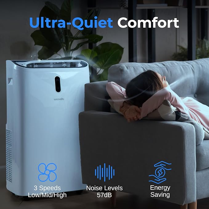 Portable Air Conditioner, 14000 BTU (ASHRAE) Compact Home A/C Cooling Unit with Built-in Dehumidifier and Fan Modes, Energy