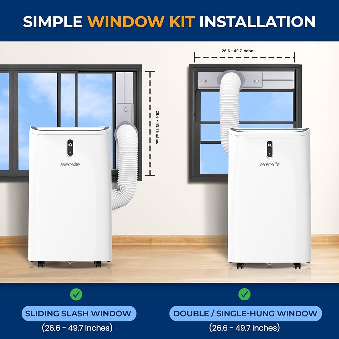 Portable Air Conditioner, 14000 BTU (ASHRAE) Compact Home A/C Cooling Unit with Built-in Dehumidifier and Fan Modes, Energy
