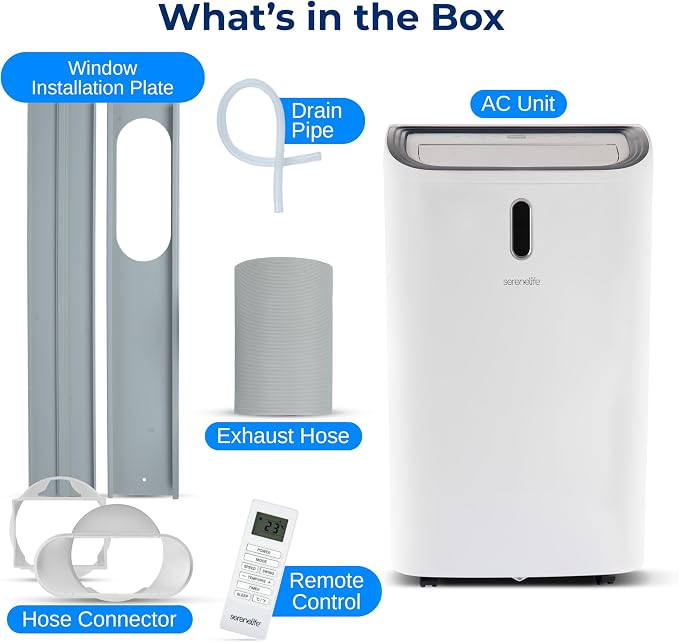 Portable Air Conditioner, 14000 BTU (ASHRAE) Compact Home A/C Cooling Unit with Built-in Dehumidifier and Fan Modes, Energy