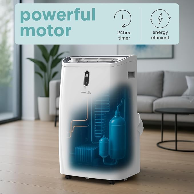 Portable Air Conditioner, 14000 BTU (ASHRAE) Compact Home A/C Cooling Unit with Built-in Dehumidifier and Fan Modes