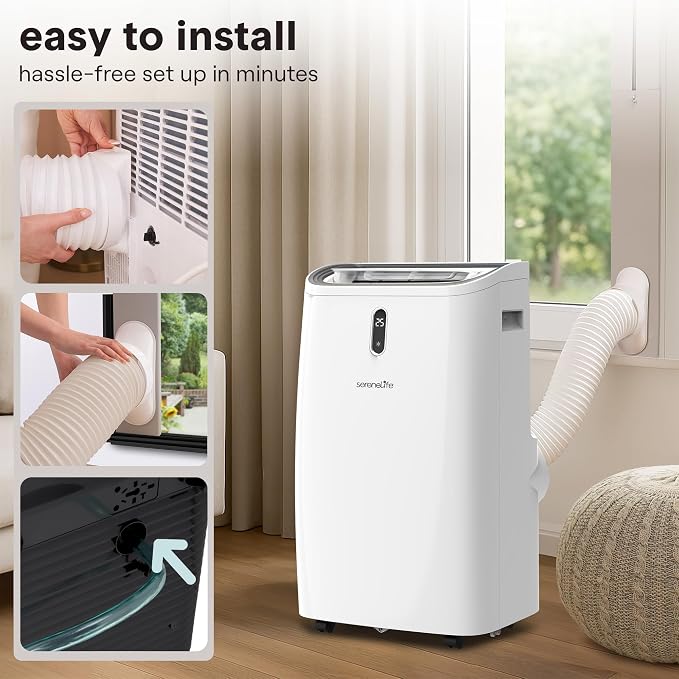 Portable Air Conditioner, 14000 BTU (ASHRAE) Compact Home A/C Cooling Unit with Built-in Dehumidifier and Fan Modes