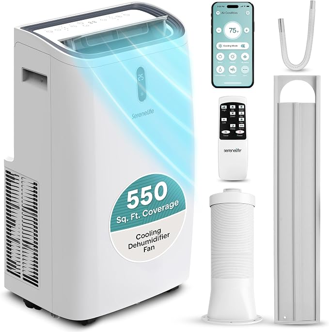 Portable Air Conditioner 14000 BTU | Cools Rooms up to 400 sq ft | 3-in-1 Cooling, Fan & Dehumidifier | 24Hr Timer & Remote |