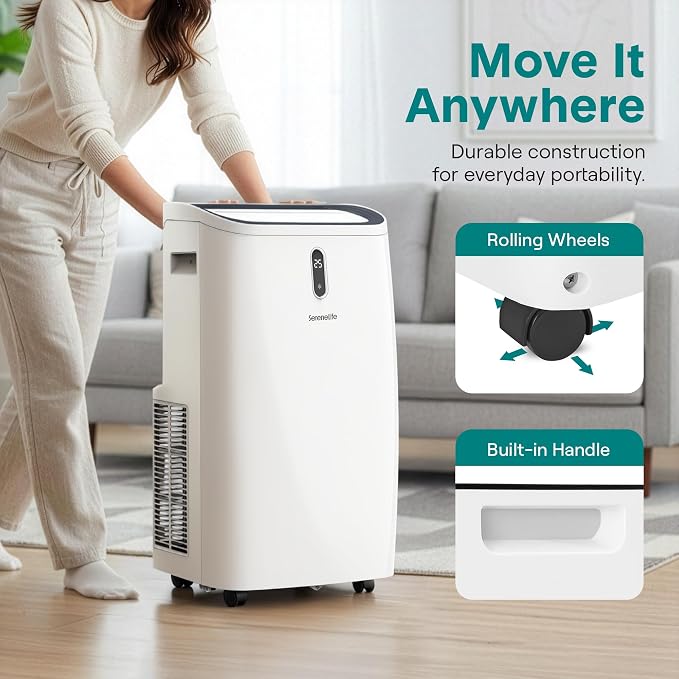 Portable Air Conditioner 14000 BTU | Cools Rooms up to 400 sq ft | 3-in-1 Cooling, Fan & Dehumidifier | 24Hr Timer & Remote |