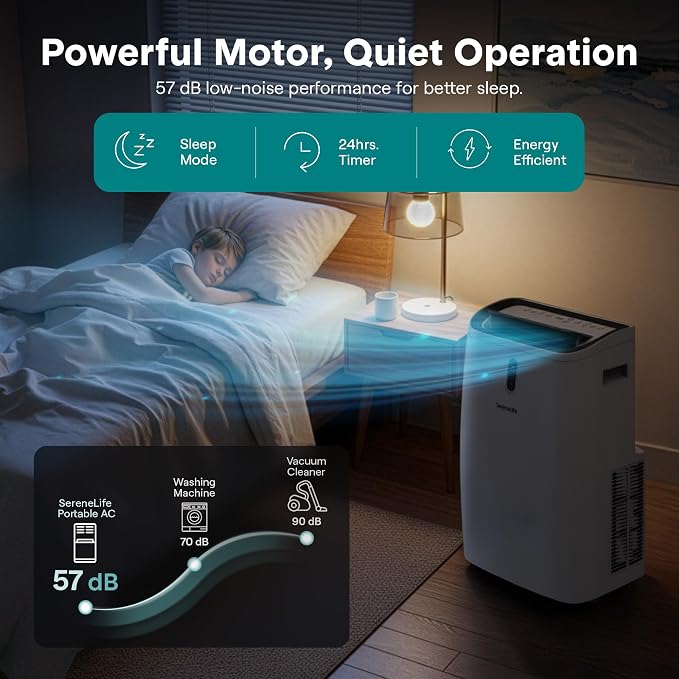 Portable Air Conditioner 14000 BTU | Cools Rooms up to 400 sq ft | 3-in-1 Cooling, Fan & Dehumidifier | 24Hr Timer & Remote |