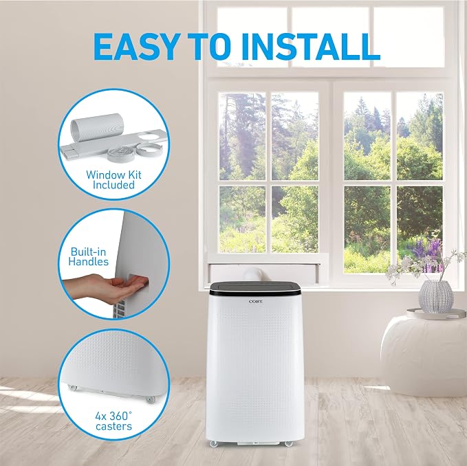 Portable Air Conditioner, 15,000 BTU (10,800 BTU SACC) 3-in-1 AC Unit, Dehumidifier, Fan, & Air Conditioner, For Up To 775