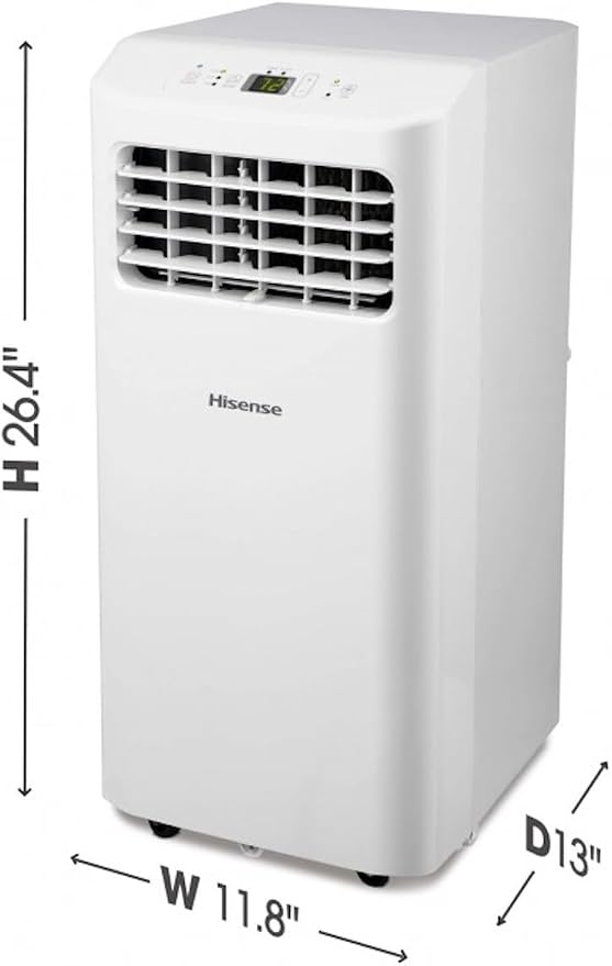 Portable Air Conditioner 5000-BTU DOE (115-Volt) White Vented, Remote control, Cools 150-sq ft, 24 Hour Timer, 3-modes