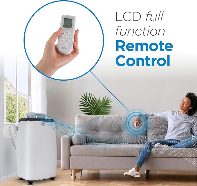 Portable Air Conditioner, 8,000 BTU (5,000 BTU SACC) for Rooms Up To 350 Sq. Ft., Portable AC with Full Function Remote