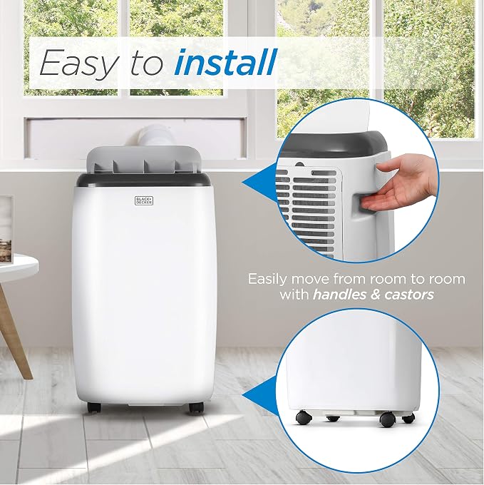 Portable Air Conditioner, 8,000 BTU (5,000 BTU SACC) for Rooms Up To 350 Sq. Ft., Portable AC with Full Function Remote