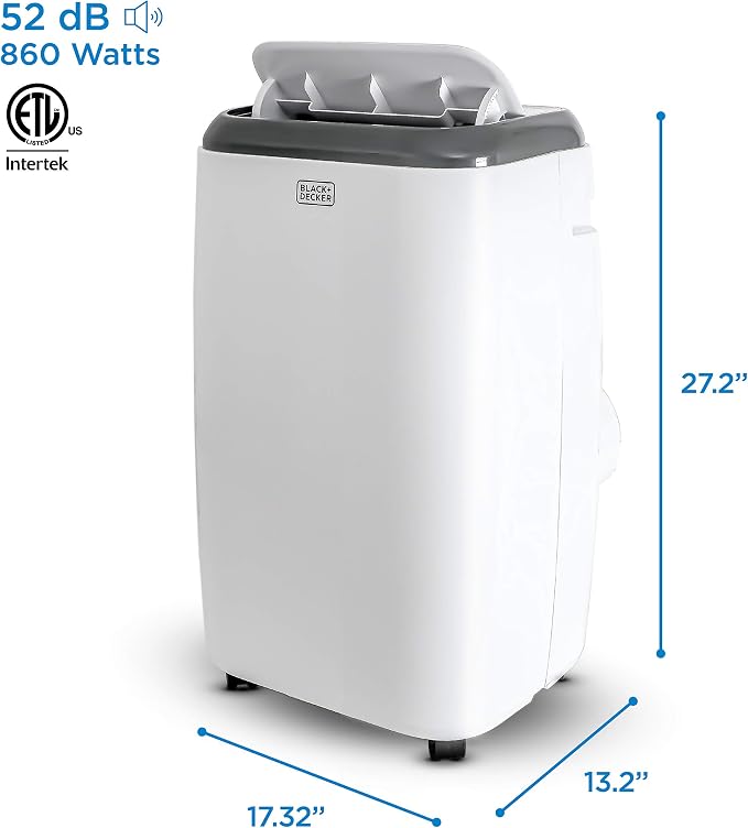 Portable Air Conditioner, 8,000 BTU (5,000 BTU SACC) for Rooms Up To 350 Sq. Ft., Portable AC with Full Function Remote