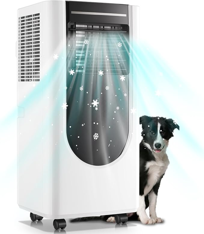 Portable Air Conditioner 8,000 BTU ASHARE(5,000 BTU SACC), Portable AC Cool Rooms up to 250 Sq.Ft, 3-in-1 AC Unit with Remote