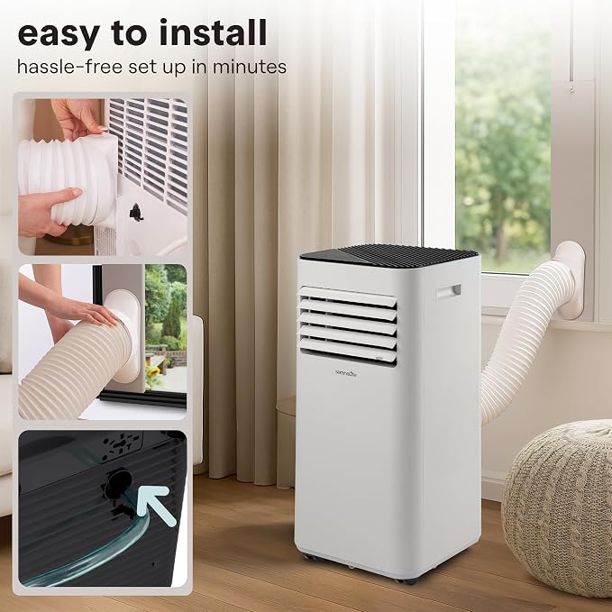 Portable Air Conditioner 8,000 BTU with Built-in Dehumidifier - Portable AC unit for rooms up to 350 sq ft - Small AC Unit