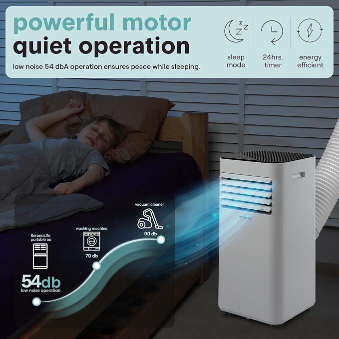 Portable Air Conditioner 8,000 BTU with Built-in Dehumidifier - Portable AC unit for rooms up to 350 sq ft - Small AC Unit