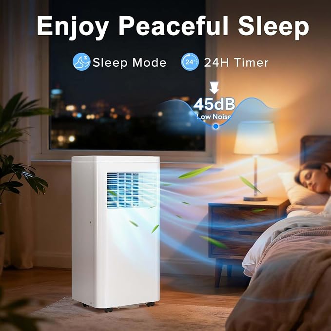 Portable Air Conditioner 8,050 BTU for Rooms up to 450 Sq. Ft, 4 Modes Portable AC Unit with Cooling, Dehumidifier, Fan &