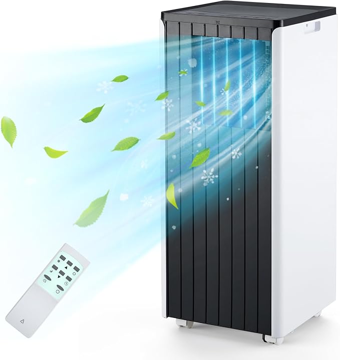 Portable Air Conditioner 8000 BTU, 4-in-1 AC Unit with Dehumidifier Fan & Sleep Mode, Quiet AC for Rooms up to 350 Sq.Ft