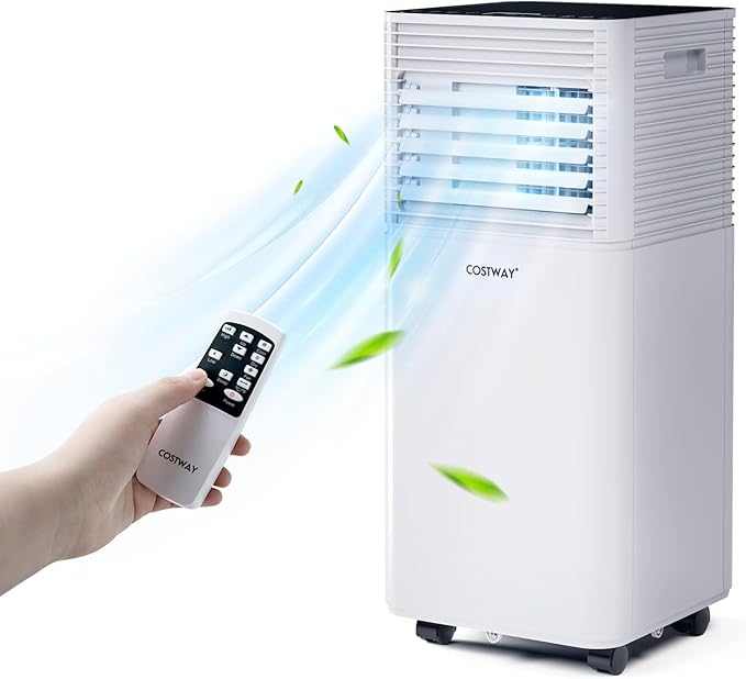 Portable Air Conditioner, 8000 BTU AC Unit Spaces up to 230sq.ft, with Remote Control, 24H Timer & Window Venting Kit