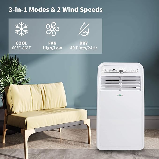 Portable Air Conditioner, 8000 BTU Compact AC Unit with Cooling, Dehumidifier, Fan, Remote Control and Window Mount Kit