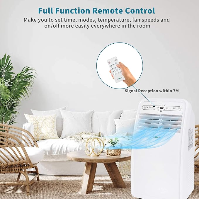Portable Air Conditioner, 8000 BTU Compact AC Unit with Cooling, Dehumidifier, Fan, Remote Control and Window Mount Kit