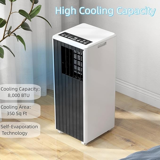 Portable Air Conditioner 8000 BTU, Compact AC Unit with Cooling/Dehumidifier/Fan/Sleep, Air Conditioner Portable with Remote