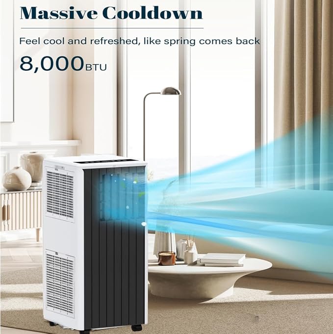 Portable Air Conditioner 8000 BTU, Compact AC Unit with Cooling/Dehumidifier/Fan/Sleep, Air Conditioner Portable with Remote