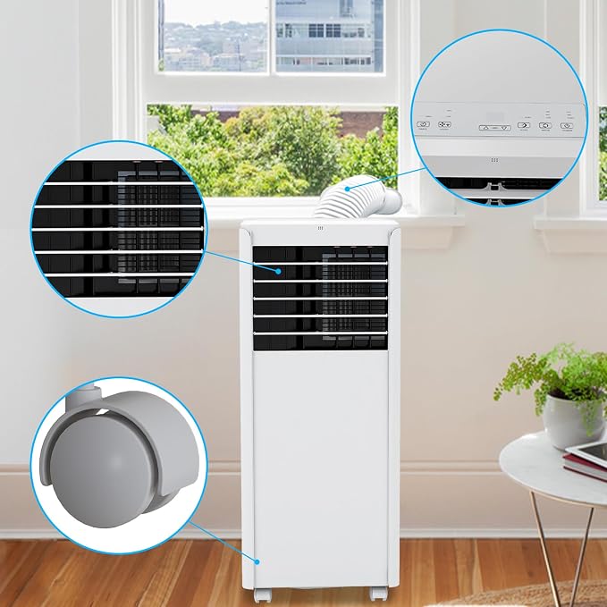 Portable Air Conditioner, 8000 BTU Portable AC Unit with Remote, 4-in-1 Air Conditioner Portable for Bedroom Office, Quiet